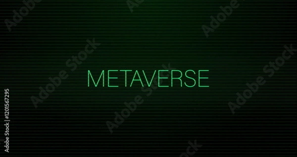 Fototapeta Image of metaverse text and data processing over black background
