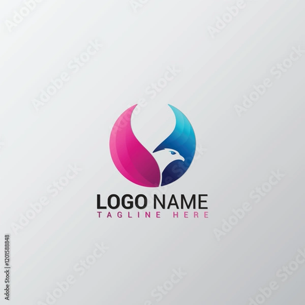 Fototapeta Flying Bird colorful gradient logo design template elements Usable for Branding and Business Logos 