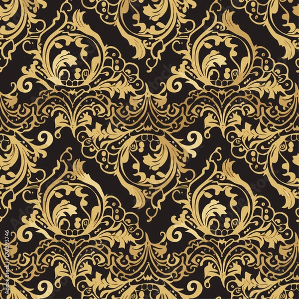 Fototapeta Tiefschwarzer Marmor mit feinen goldenen Adern und glänzenden Highlights  Dieses Design wirkt edel und luxuriös  perfekt für hochwertige Verpackungen  Wandverkleidungen oder exklusives Papier.ai