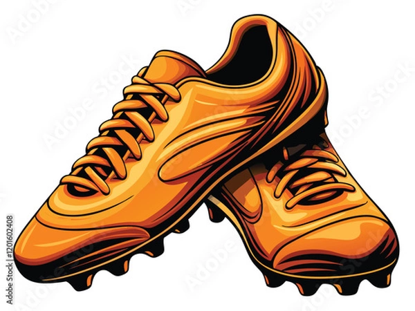 Obraz A dynamic vector illustration of a pair of speed-focused soccer boots with a blur effect, highlighting their sleek design and potential for swift movement.