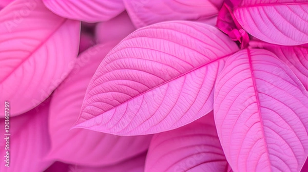 Fototapeta Pink leaves close-up, vibrant texture, botanical background, ideal for design