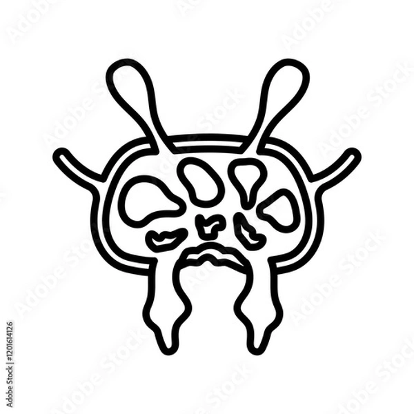 Fototapeta Lymph Nodes Outline Icon, Vector illustration