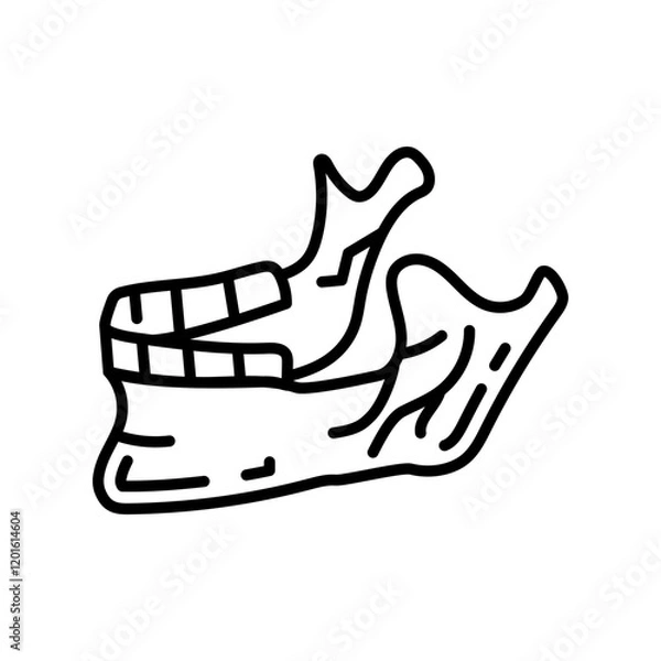 Fototapeta Jaw Bone Outline Icon, Vector illustration