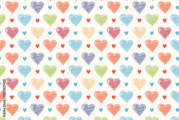 Fototapeta Abstract geometric heart pattern background design