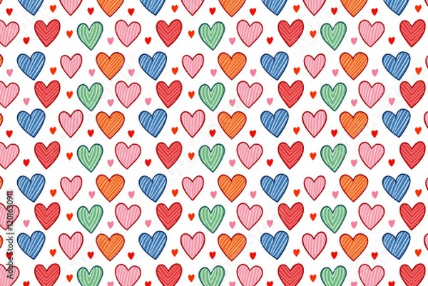 Fototapeta Abstract geometric heart pattern background design