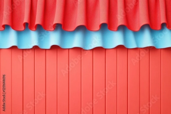 Fototapeta A romantic scene unfolds with soft hues of red and blue, draping elegantly, setting the perfect backdrop for love on Valentine's Day.