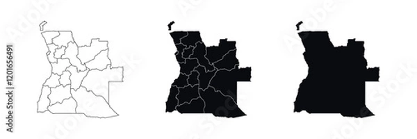 Fototapeta 
Angola Map vector icon. Map of Angola various styles.