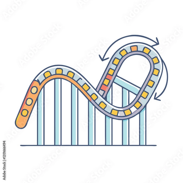 Fototapeta roller coaster loop icon, roller coaster loop vector illustration-simple illustration of roller coaster loop, perfect for roller coaster loop logos and themed design 