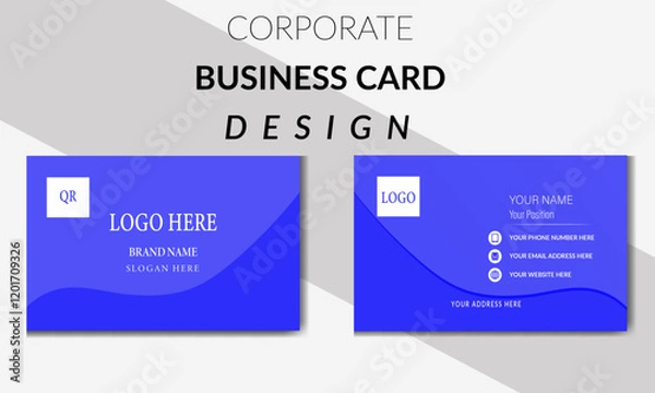 Fototapeta Futuristic business card design. Modern shape with abstract silver. Luxury dark gradient background. Vector illustration print template.