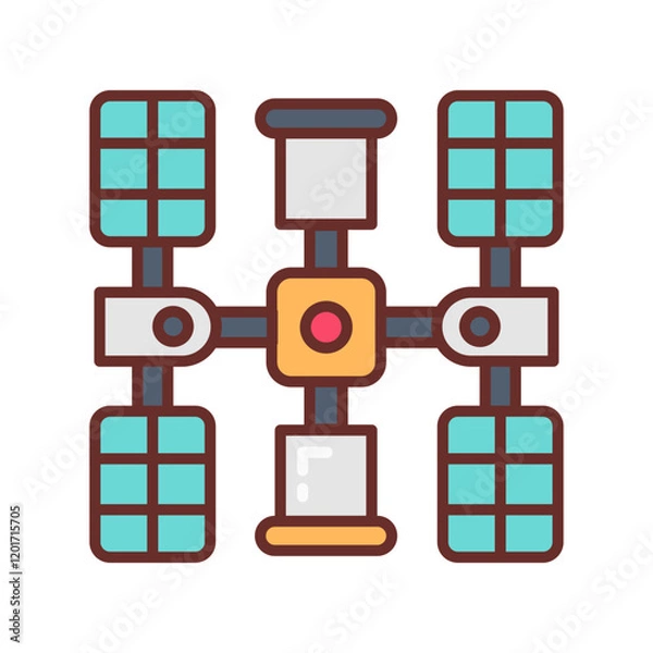 Fototapeta ISS Filled Icons , Vector illustration