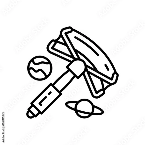 Fototapeta Solar Sail Outline Icon, Vector illustration