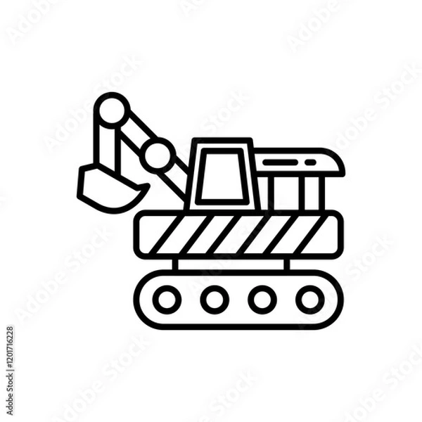 Obraz Space Mining Equipment Outline Icon, Vector illustration