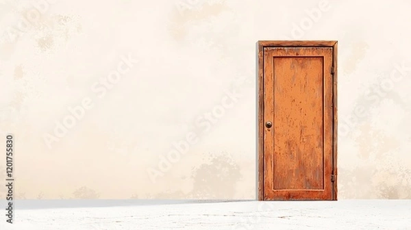 Fototapeta An old, rusted metal door with flaking paint that represents the levels of oxidative degradation