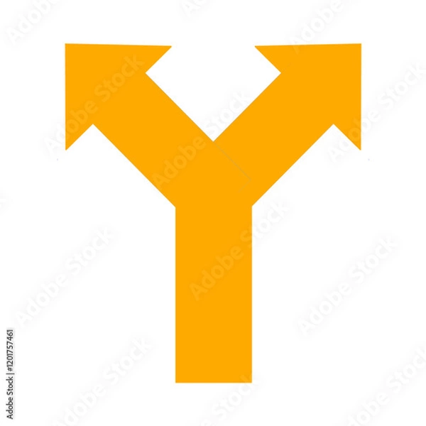 Obraz 二つに分岐する矢印のイラスト