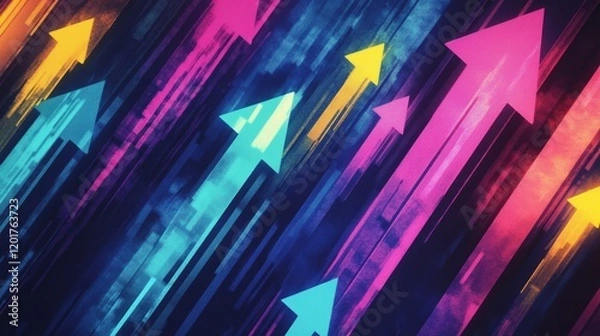 Fototapeta colorful arrows going up 