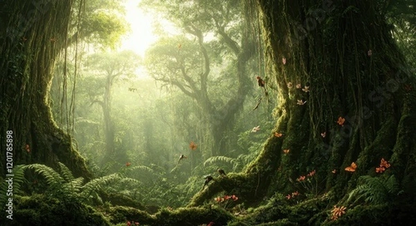 Obraz Lush Tropical Forest Ecosystem.