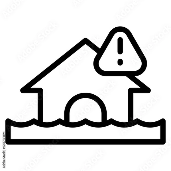 Obraz flooded house icon
