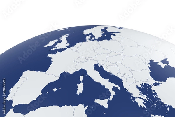 Fototapeta Mapa Europy kuli ziemskiej