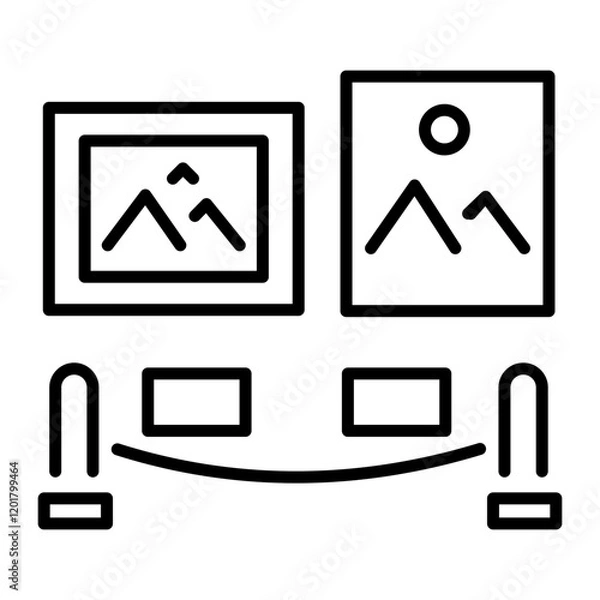 Obraz A linear icon of museum paintings 