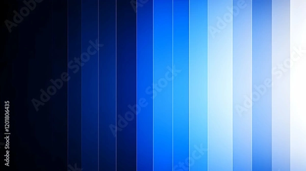 Fototapeta Abstract blue gradient background, vertical stripes, shades of blue transitioning from dark to light, perfect for website banners, presentations, and digital designs.