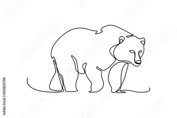 Obraz Bear line art drawing can be used for minimalist wall decoration