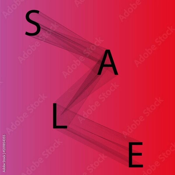 Obraz Sale. Super Promo 3d editable text effect. Template suitable for sale product. Color text black in curve line.