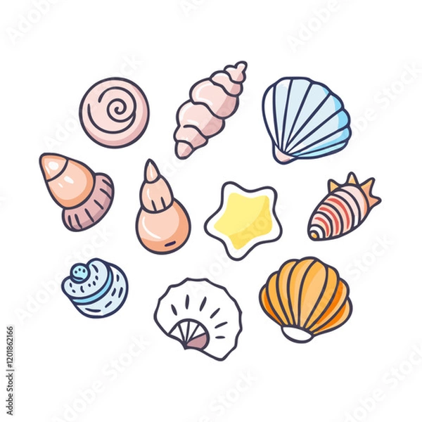 Fototapeta seashell collection icon, seashell collection vector illustration-simple illustration of seashell collection, perfect for seashell collection logos and icons