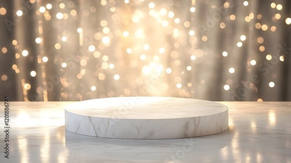 Obraz Elegant Marble Display Platform with Soft Glowing Background