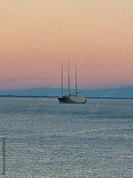 Obraz Schiff im Morgenrot