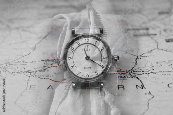 Obraz A watch face overlayed on a figure