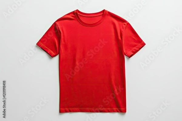 Fototapeta High Quality Image of Stylish Tshirt on White Background Top View