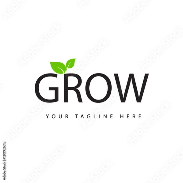 Fototapeta GROW modern elegance and creative logo design .GROW luxurious alphabet design . GROW letter initial logo design.