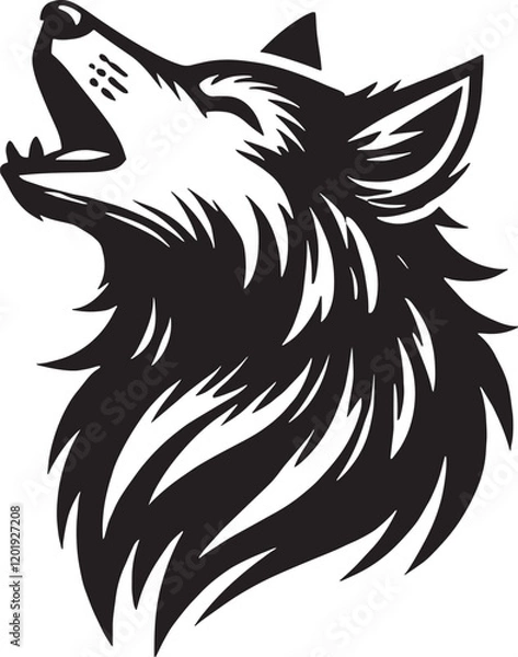 Fototapeta wolf head silhouette