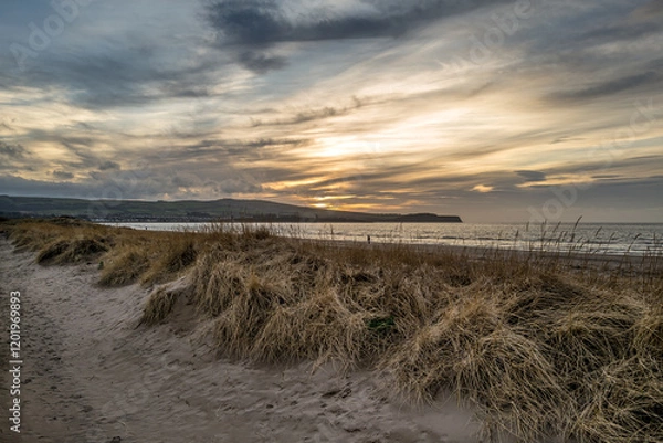 Obraz Winter sunset Ayr beach
