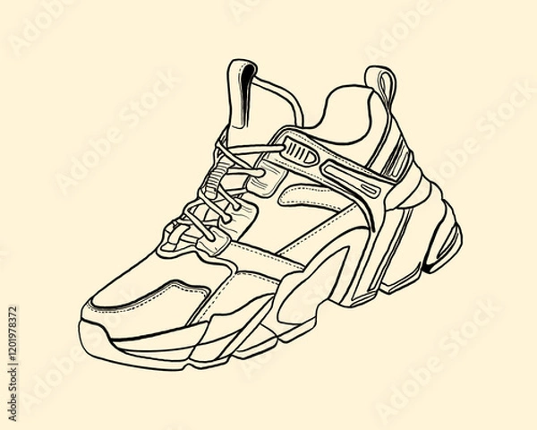 Obraz Modern sneaker sketch