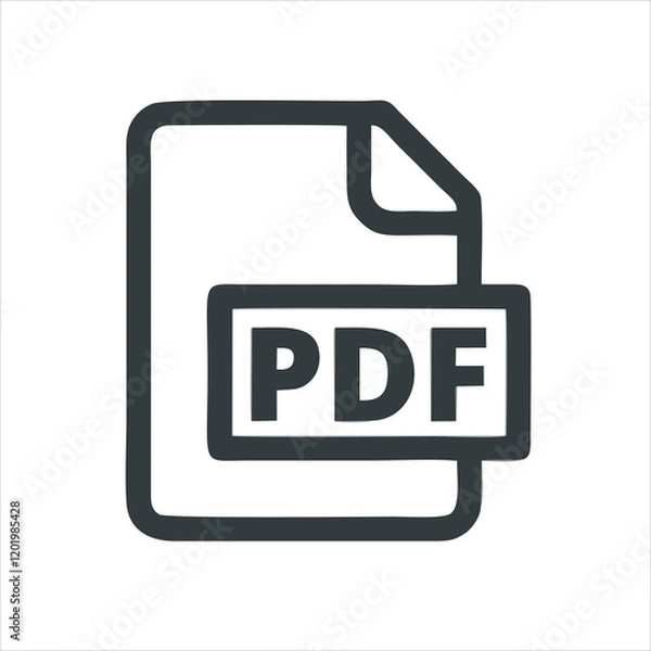 Obraz pdf icon is isolated on a white background from the digital learning collection. pdf icons trendy and modern pdf symbols for logos, web, apps, ui. simple pdf sign icon.
