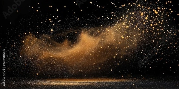 Fototapeta An abstract representation of brown splatter art and smoke elements.