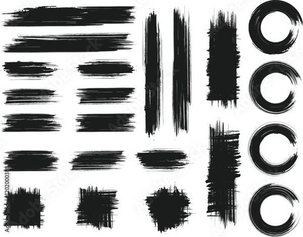 Obraz Black brush strock set 