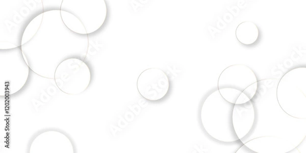 Fototapeta modern abstract white bubble background with circles. banner pattern with copy space abstract blank geometric circle abstract white background with circles cut out drop shadow background.