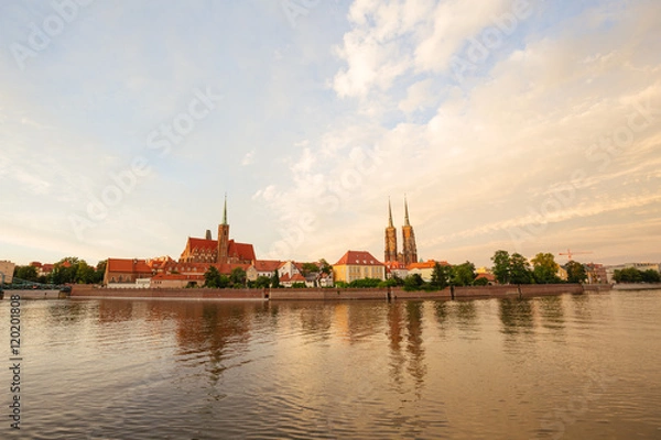 Fototapeta Wrocław / Zachód słońca nad Ostrowem Tumskim