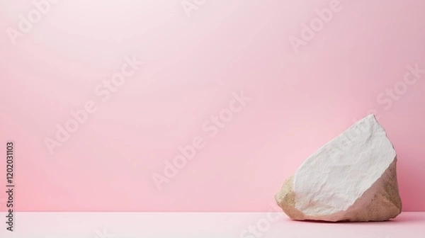 Fototapeta Simple stone against a pastel-colored wall