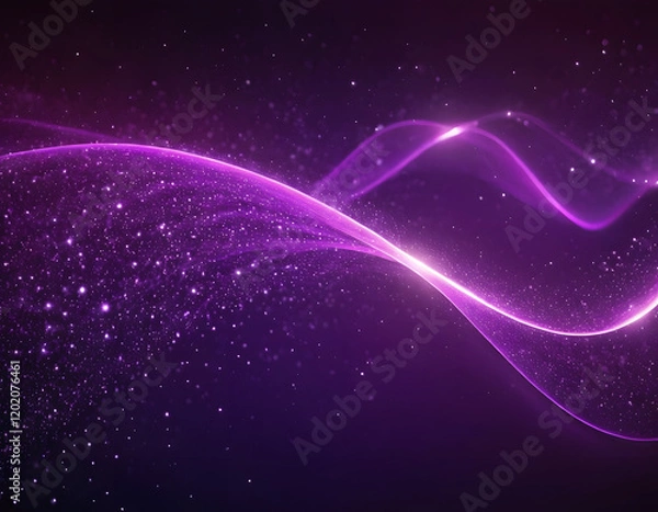 Fototapeta abstract purple background with purple shiny stars, an abstract background with glowing lines
