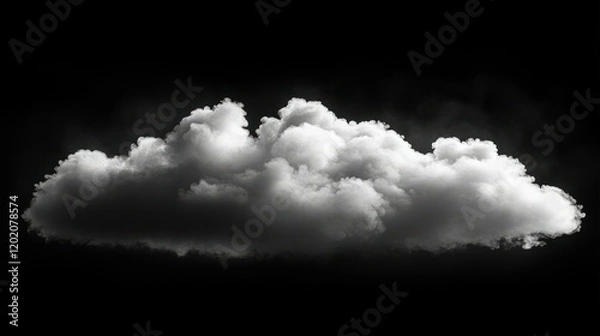 Obraz Single cloud, dark background, isolated, design element
