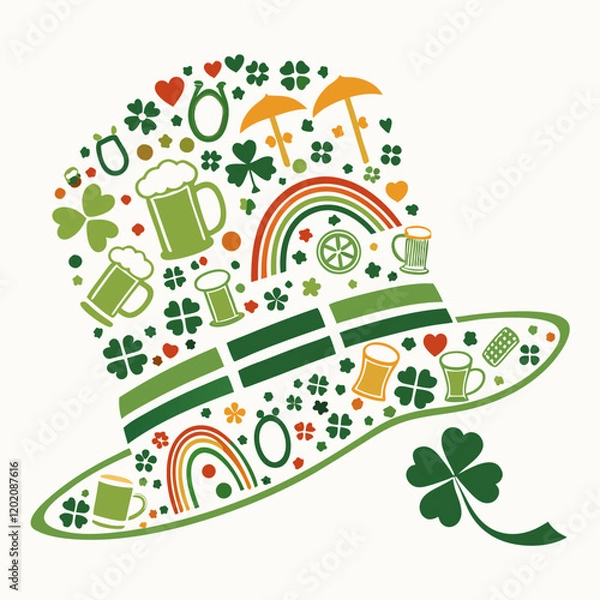 Fototapeta Happy St. Patrick Day Vector Illustration