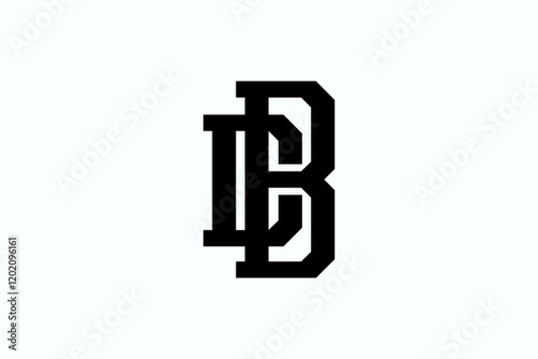 Fototapeta bold initial DB symbol logo design vector ideas. monogram letter DB icon logo vector design template with clean, simple and hipster styles
