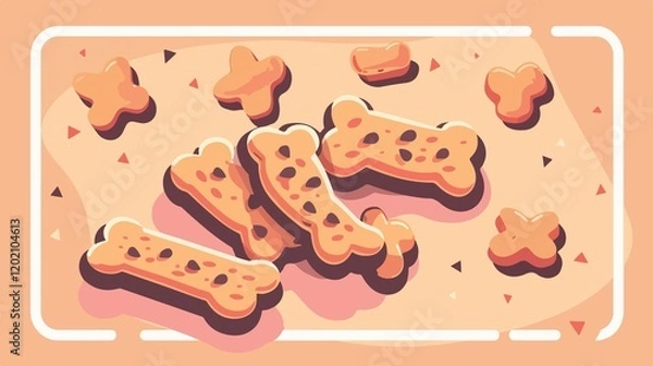 Obraz Dog Food Biscuit Vector Isolated Flat Vector Illustration