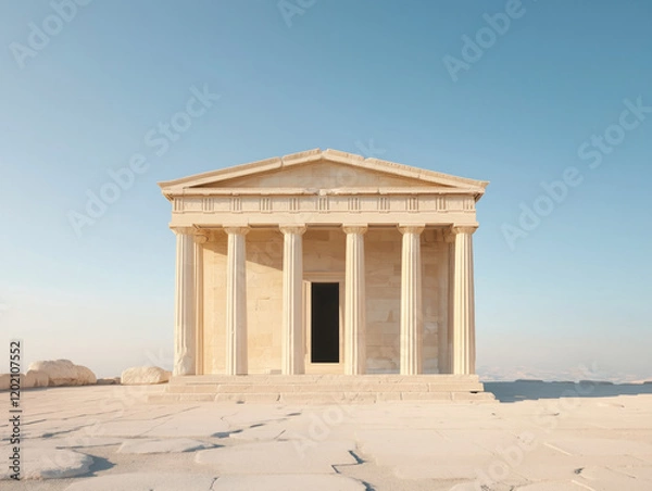 Obraz Ancient Greek Temple at Sunrise: Classic Architecture and Timeless Beauty