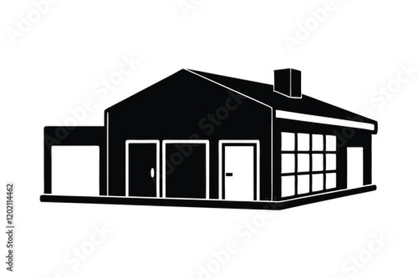 Obraz Ware house office silhouette vector design
