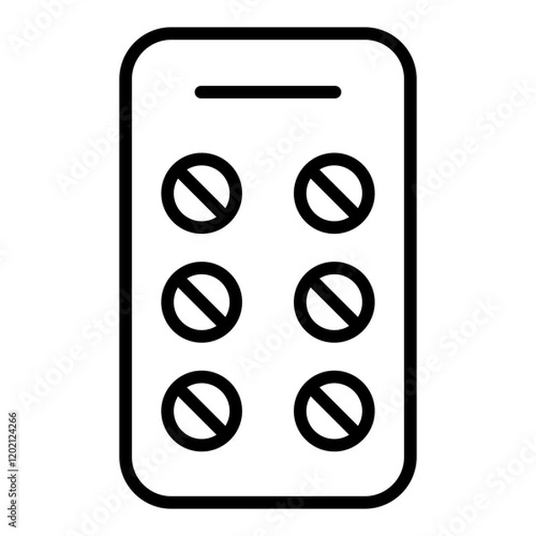 Fototapeta Icon Line - Ready-to-use tablet medication