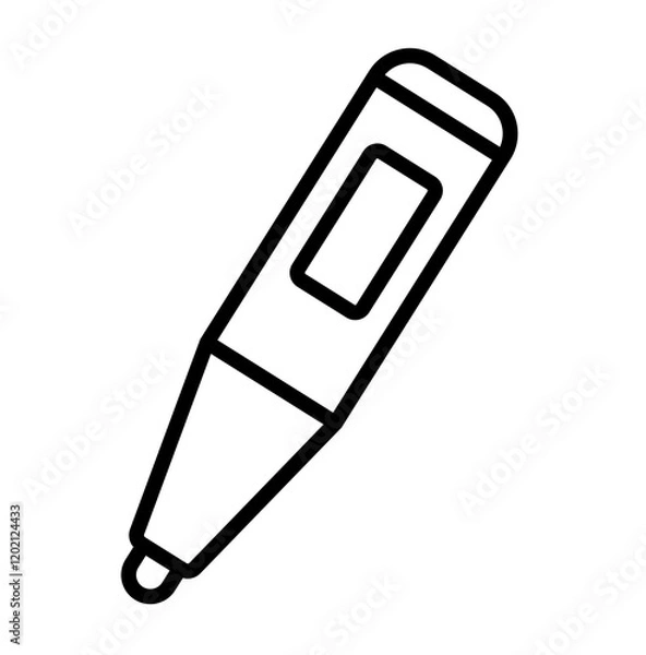 Fototapeta Icon Line - Thermometer to check body temperature